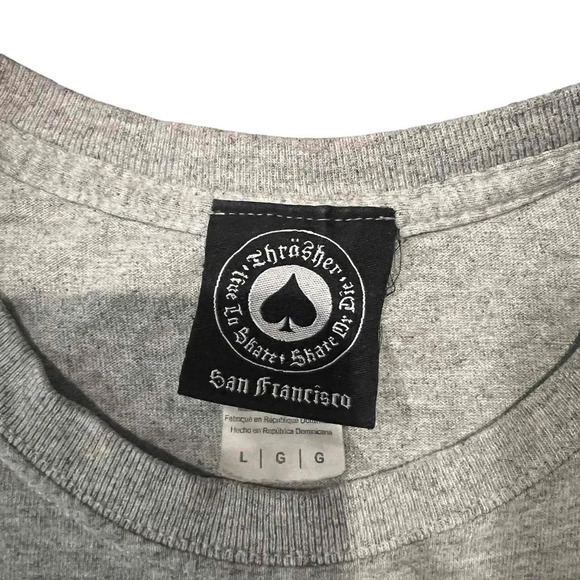 Men's Thrasher Graphic Logo Crew Neck‎ T-Shirt Size Large - Picture 3 of 5